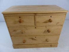 Antique pine chest of four drawers