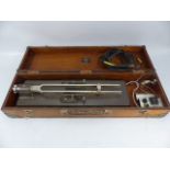 Cased tuning fork (1003/700) by J.A. Cannings Ltd, 6625-99-924-8198 serial no. 18, weight 18.5lbs.
