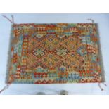 Vegetable dye wool Chobi Kilim rug. Approx 150cm x 103cm