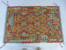 Vegetable dye wool Chobi Kilim rug. Approx 150cm x 103cm