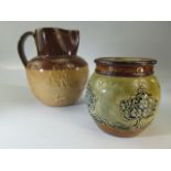 Royal Doulton Lambeth Harvest jug together with a Royal Doulton vase