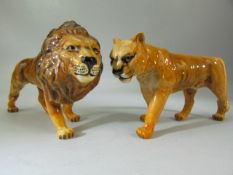 Beswick lion and lioness