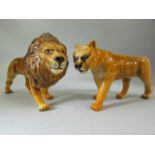 Beswick lion and lioness