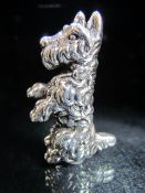 Silver scottie dog brooch, marked 925