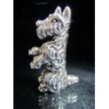 Silver scottie dog brooch, marked 925