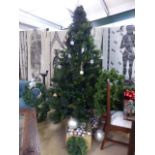 8ft Christmas Tree complete with decorations, wreath etc