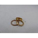 Three 9ct Gold bands total weight 8g