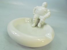 A Michelin Bibendum advertising ceramic ashtray in white