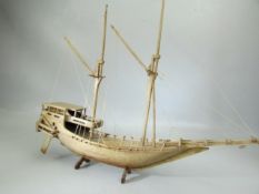 Small hardwood sailing ship