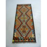 Vegetable dye wool Chobi Kilim runner. Approx 150cm x 65cm