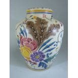 1920's Poole Pottery vase in the floral pattern. Pattern ZW marked Carter Stabler Adams. Shape No