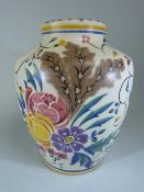 1920's Poole Pottery vase in the floral pattern. Pattern ZW marked Carter Stabler Adams. Shape No