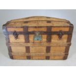 Wooden dome topped and metal trunk with original inserts