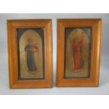 TWO EARLY 20TH CENTURY ECCLESIASTICAL PRINTS a pair of angels playing musical instruments 'Gloria in