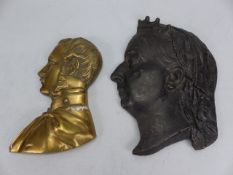 Cast bust of Queen Victoria & a Brass bust of Prince Albert