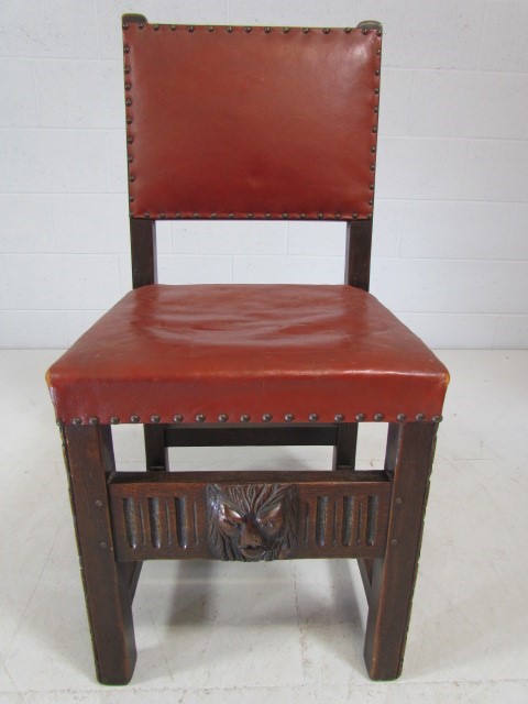 Greenman oak leather chair