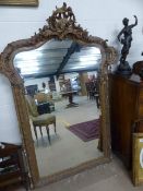 Gilt gesso overmantle mirror