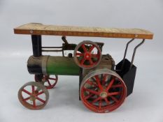 A Mamod model of a live steam traction engine