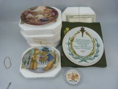 Set of six Franklin Mint collectors plates by Sue Willis along with a Coalport 1985 Post Office