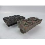 Pair of early carved wooden printing blocks