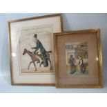 Pair of framed Victorian cartoons