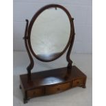 Mahogany dressing table mirror with drawers