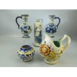 Selection of five ceramic pieces to include Delftware