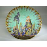 Mattajade Fairy Castle - A Crown Devon Fieldings plate decorated with a turreted castle, stylised