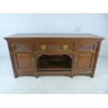 Edwardian mahogany sideboard with zinc-lined drawer circa 1905 with makers metal plaque to rear W.