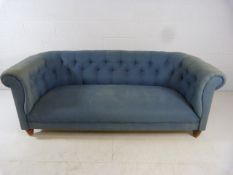 Victorian blue upholstered chesterfield