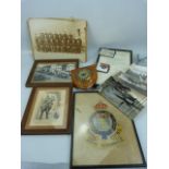 Military tapestry, war time photographs, a military sketch and a collection of Maltese war-time