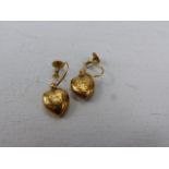 Pair of 9ct Gold Heart shaped earrings