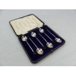 Boxed Hallmarked six coffee spoons Sheffield maker W&H