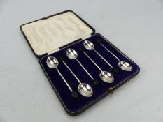 Boxed Hallmarked six coffee spoons Sheffield maker W&H