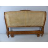 Headboard in dark wood with lattice work (approx 182cm wide)