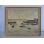 A John Jowitt painting of Lyme Regis Harbour, signed & dated 1967
