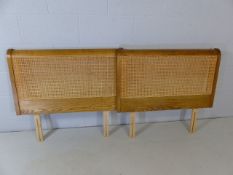 Pair of single bed headboards with rush detail