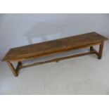 Two plank reclaimed oak large coffee table with breadboard ends on polished wooden frame with single