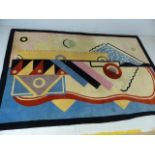 Large contemporary ground rug with abstract design approx. 289cm x 194cm A/F