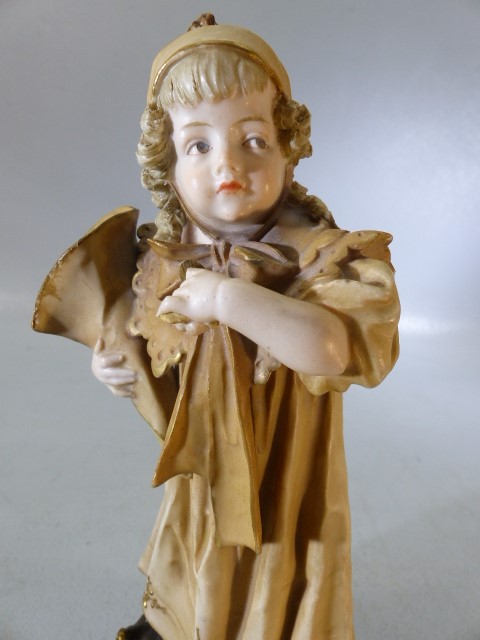 Austrian Turn Wein porcelain figures, of a boy and a girl, E W Turn Wein marks to the base, approx - Image 4 of 5