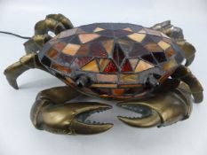 Stained glass ornamental crab light