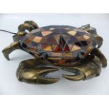 Stained glass ornamental crab light