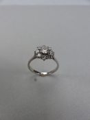 18ct White Gold approx: 1carat Diamond Daisy Cluster Ring, set with an approx: 0.25ct Brilliant