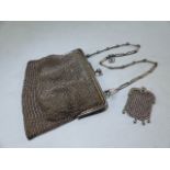 1920's chain link purse the frame Silver marked 925 and each link of the strap marked 925
