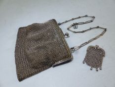 1920's chain link purse the frame Silver marked 925 and each link of the strap marked 925