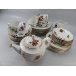 A quantity of Royal Worcester Evesham pattern wares including teapot, plates, cups etc