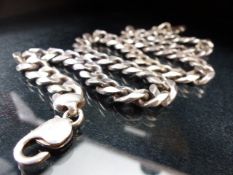 Heavy metal curb link chain with hallmarked silver clasp