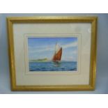 Framed watercolour 'Weymouth in time for dinner' by DAVID WILLIS. Signed bottom left. Approx. 25.5cm