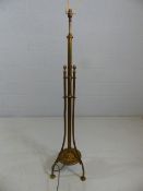 Brass extending tripod standard lamp