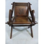 Carved ecclesiastical oak chair
